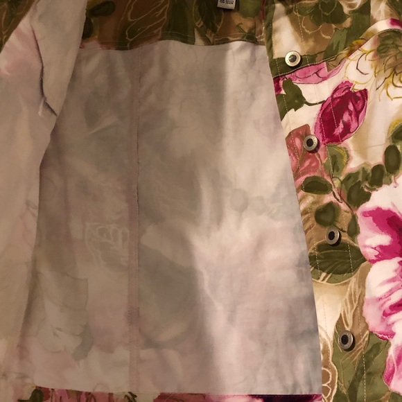 Caribbean Joe Floral 6 button jacket Sm with 4 pockets on front 2 inside pockets - Picture 10 of 12